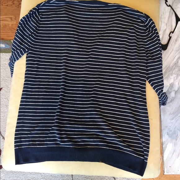 Old Navy Blue and White Striped Cardigan - Picture 4 of 4